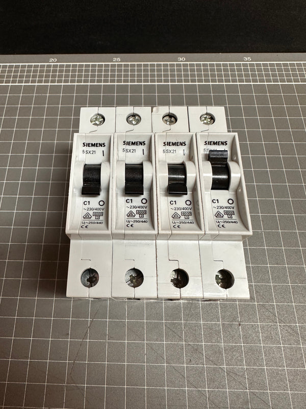 SIEMENS 5SX21 C1 Circuit Breaker, 1 Pole, 1Amp