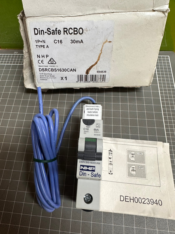 NHP Din-Safe RCBO, DSRCBS1630CAN