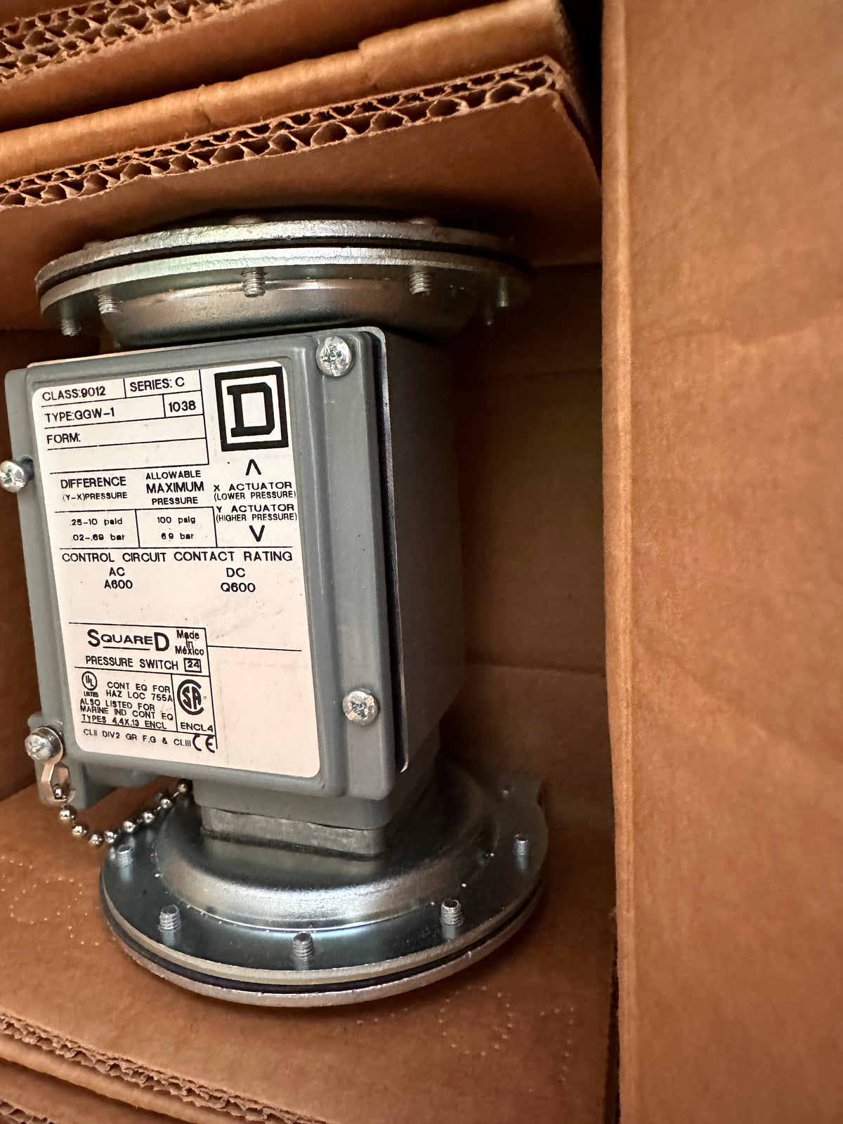 Schneider SquareD 9012 GGW-1 Differential Pressure Switch