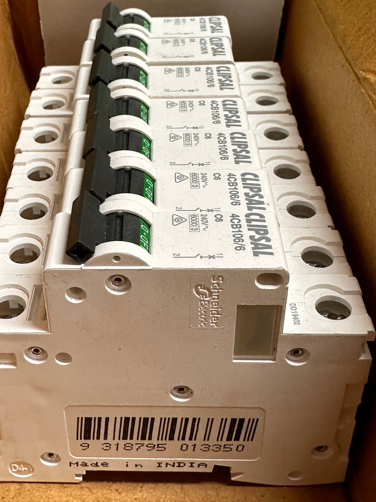 Clipsal 4CB106/6 Max 4 Miniature Circuit Breakers — Box of 7