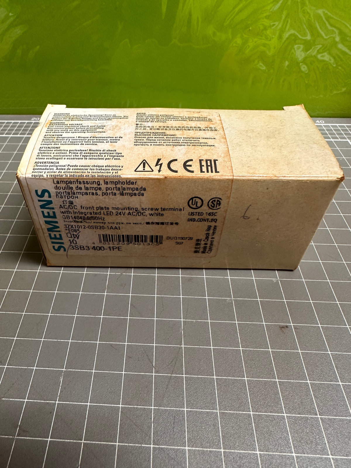 Siemens 3SB3 400-1PE White LED Lamp Modules — 24V AC/DC, Box of 9