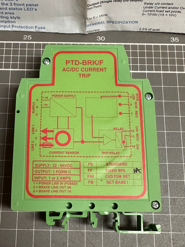 TRANSTECH PTD-BRK/FF-1A Powered Current Sensing Trip Amplifier