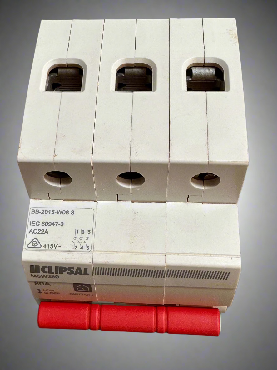 Clipsal MSW380 Main Switch / Isolator Resi MAX 3P 80A 415V