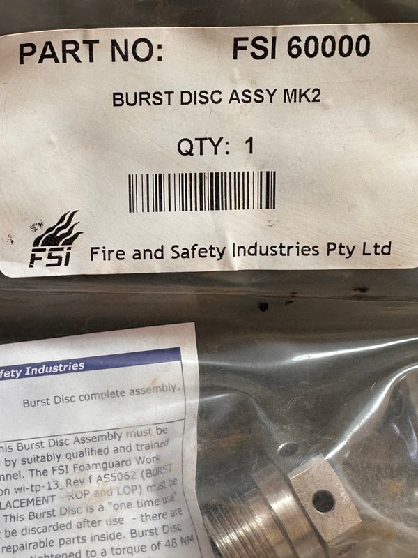 FSi Burst Disc Assy MK2 FSi 60000