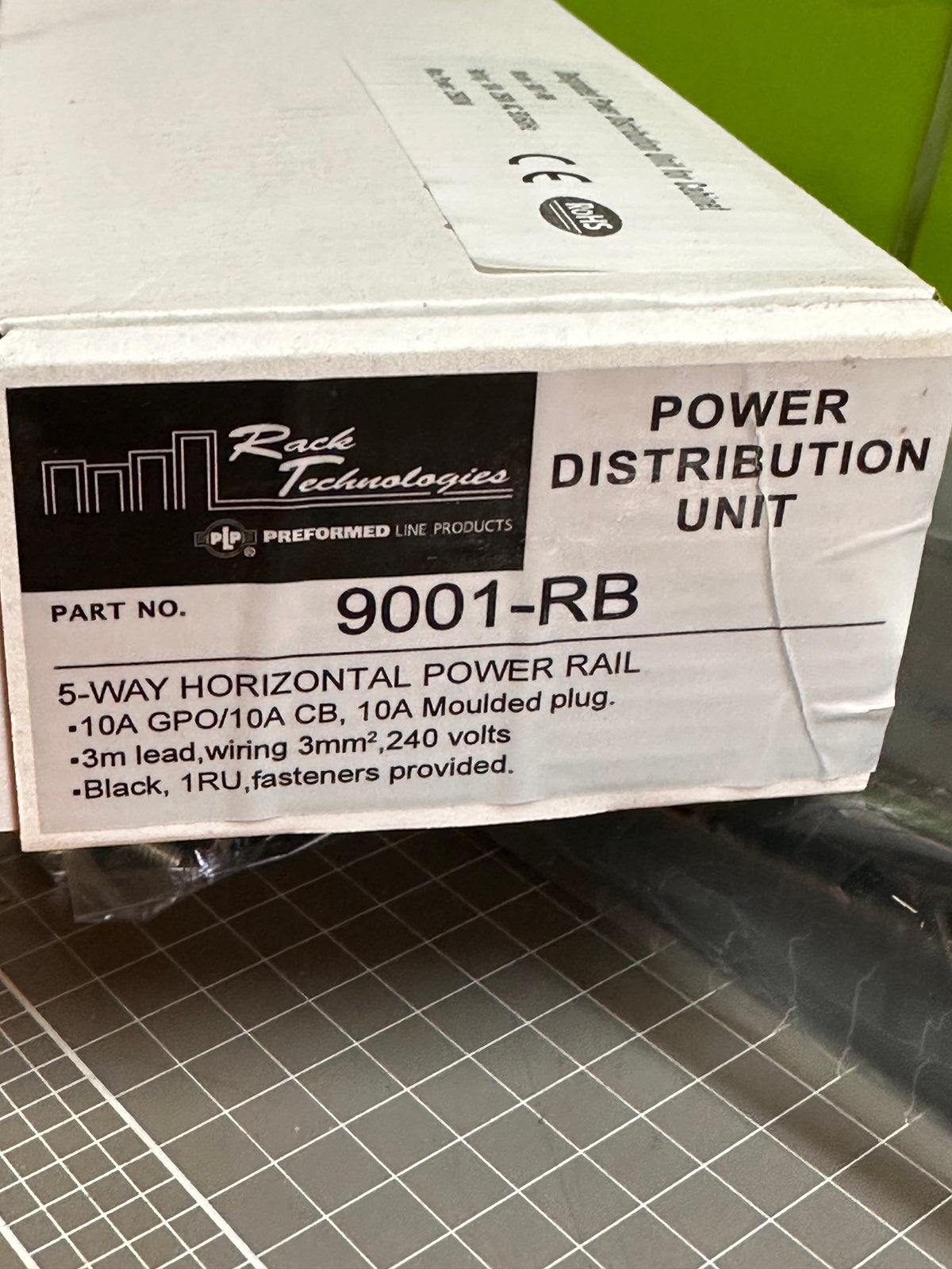 Racktech 9001-RB 1RU 5-Way 10A Horizontal Power Rail — New in Box