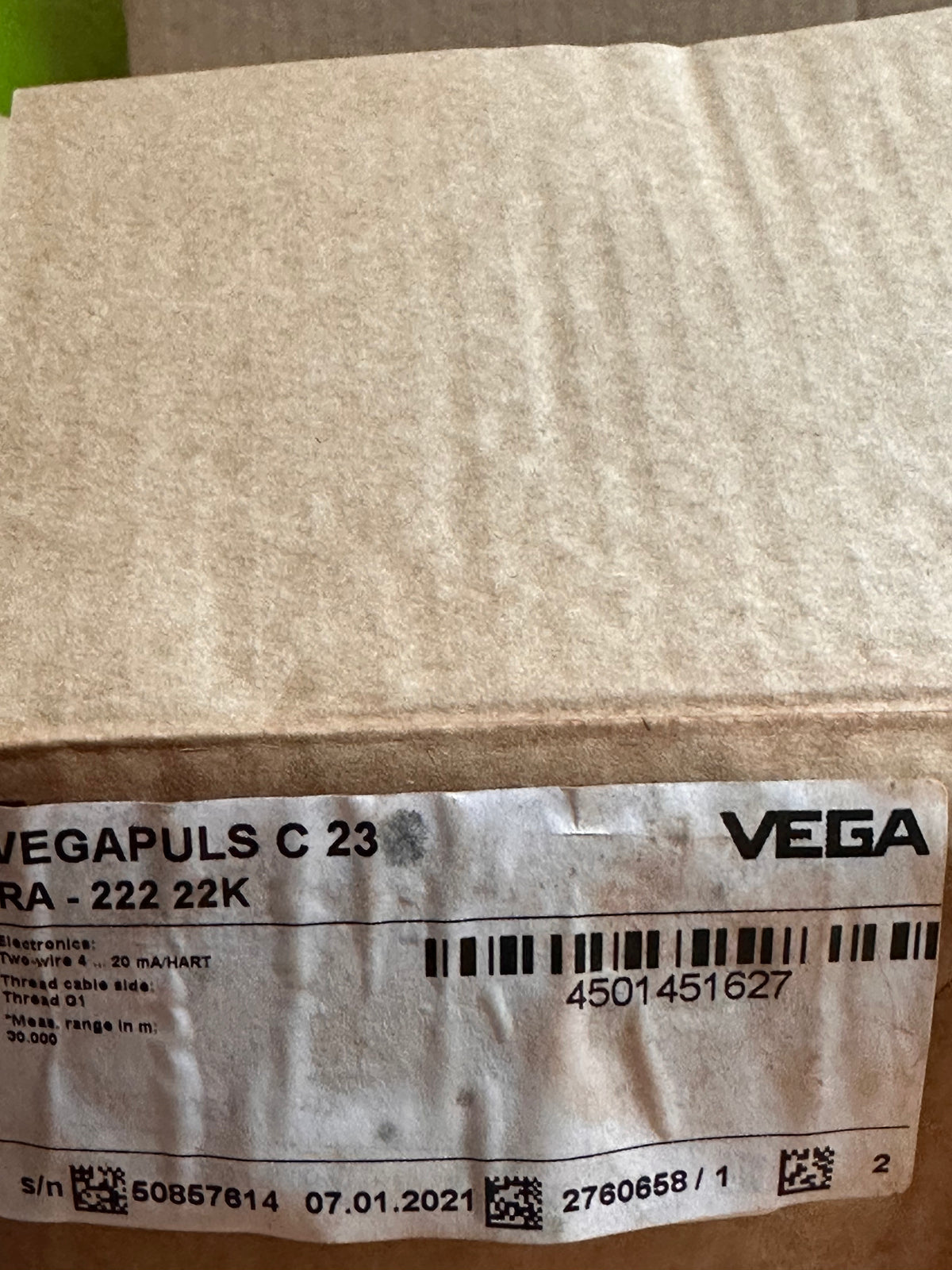 VEGA VEGAPULS C23 Series Radar Level Sensor RA 222 22K
