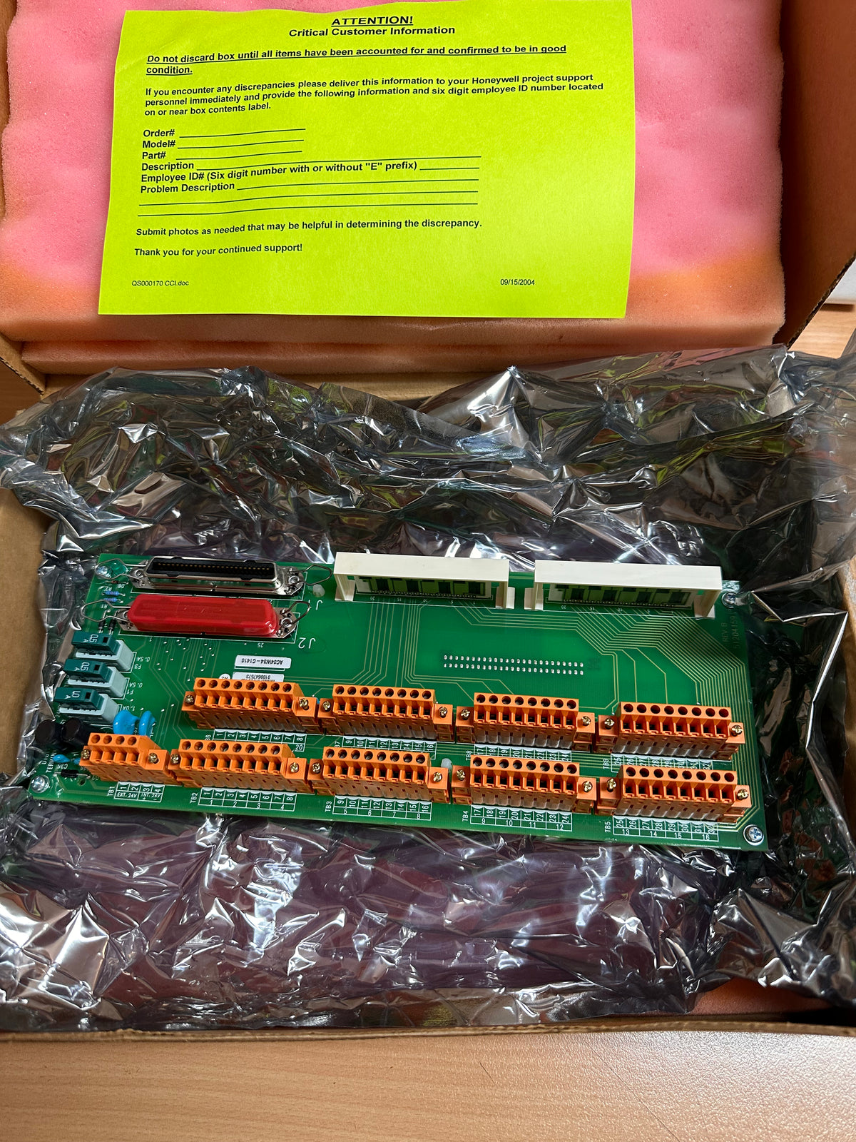 Honeywell MC-TDIY22 Digital Input Field Termination Assembly, 51204160-175