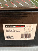 TRADESAVE Ceiling Rose, 4 Terminal, White, TSCR1, Box of 13