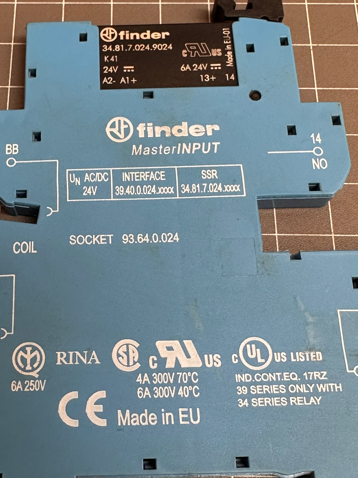 Finder 39.40.0.024.9024 SPST Solid-State Interface Relay — DIN Rail