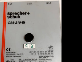 SPRECHER+SCHUH CA6-210-EI-11-24 Contactor