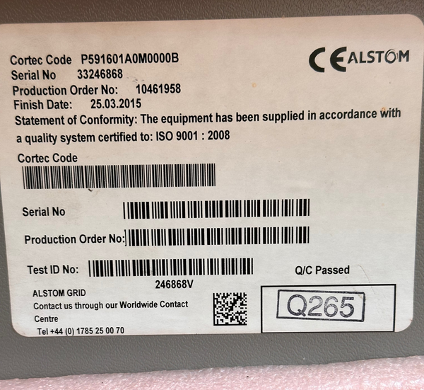 ALSTROM Agile P591 Relay Electrical Communications Interface Unit ...