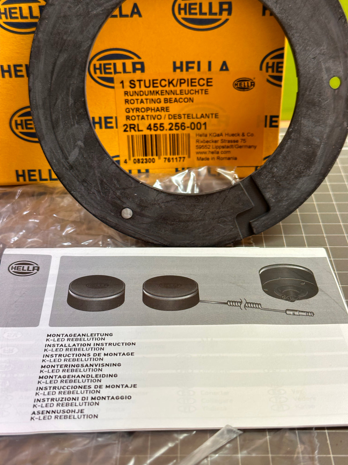 HELLA 2RL 455.256-001 K-LED Rebelution Amber LED Beacon, 12/24V