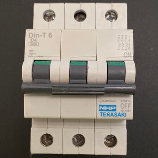 NHP TERASAKI Din-T 6  D4 Miniature Circuit Breaker 3 Pole