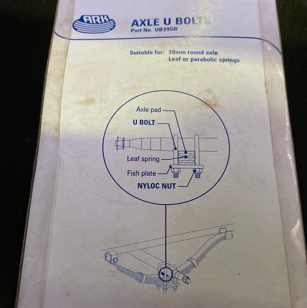 ARK UB39GB Axle U Bolt Suit 39mm Round Axle
