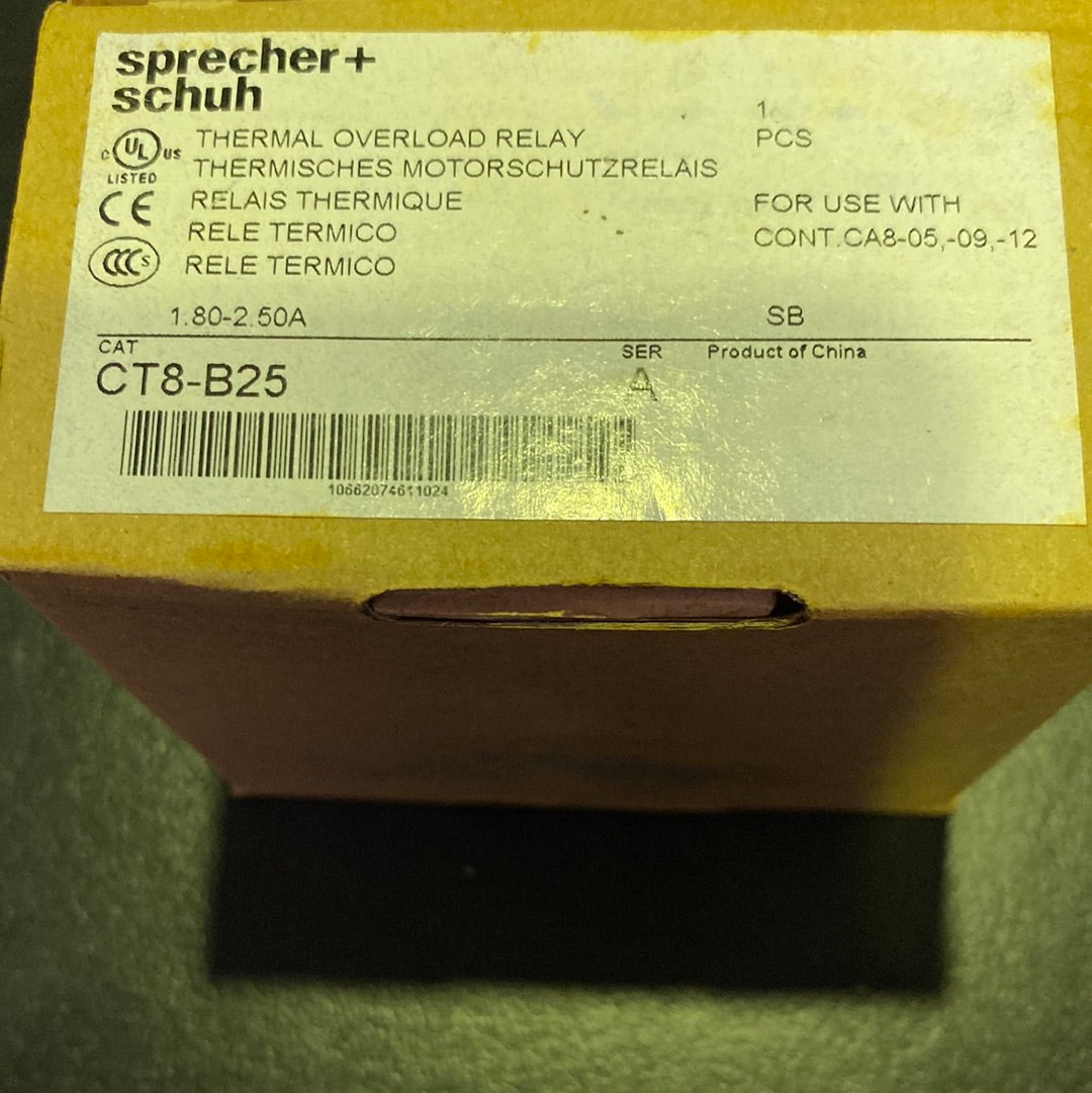 Sprecher + Schuh CT8-B25 Thermal Overload Relay