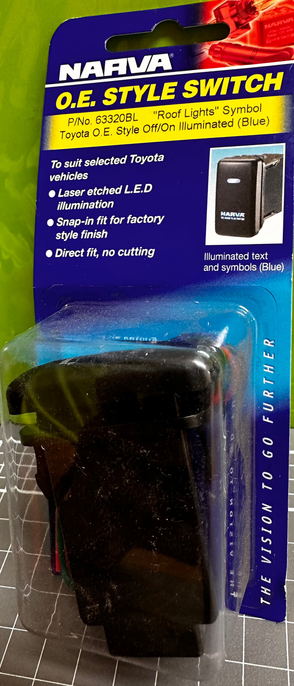 Narva 63320BL O.E Style 12V Switch-Roof Lights ON/OFF Illuminated (Blue)