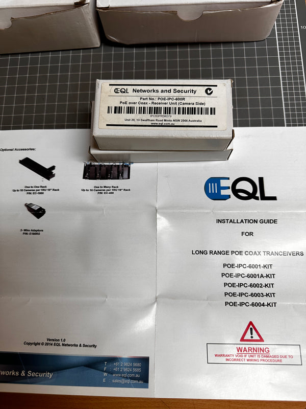 EQL 4 Port IP Over Coax Converter IPC-740x-KIT  (IPC-7404-kit)