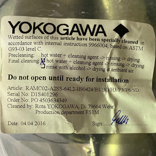 YOKOGAWA RAMC Variable Area Flow Meter RAMC02-A2SS-64L2-H90424/BG/H3/P3/P6/SD