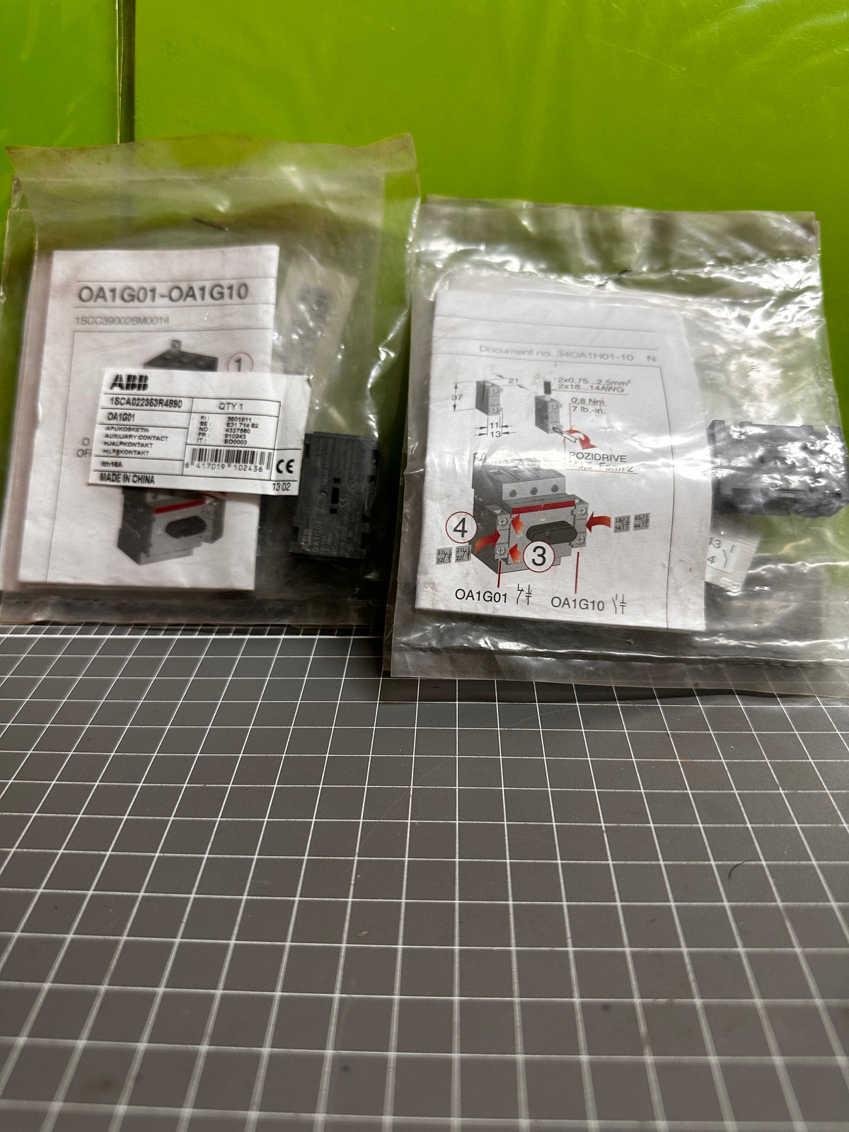 ABB OA1G01 AUX Contact 1SCA022353R4890 1 Contact, 1NC, Snap-On