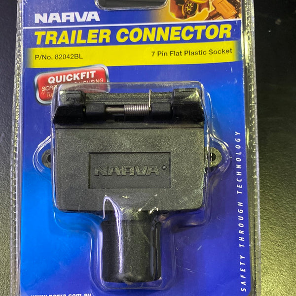 NARVA 82042BL 7 Pin Flat Trailer Socket Kit