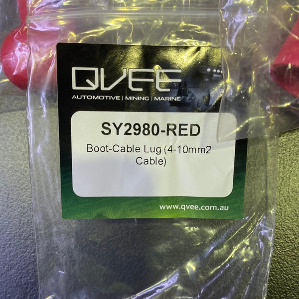 QVEE Boot-Cable Lug (4-10mm Cable). SY2980-RED