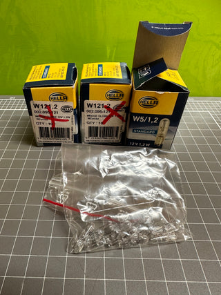 Hella W121.2 12V Wedge Base Bulb 4.6mm, box of 10 8GP 002 095-121