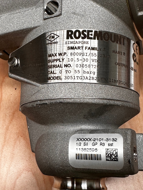 EMERSON ROSEMOUNT In-Line Pressure Transmitter 3051 TG3AB21KB4I1M6P1Q4Q8S5