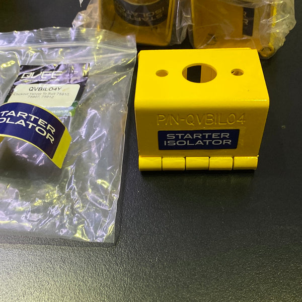 QVEE QVBILO4Y Battery Isolator Lockout Bracket - Yellow, Heavy Duty