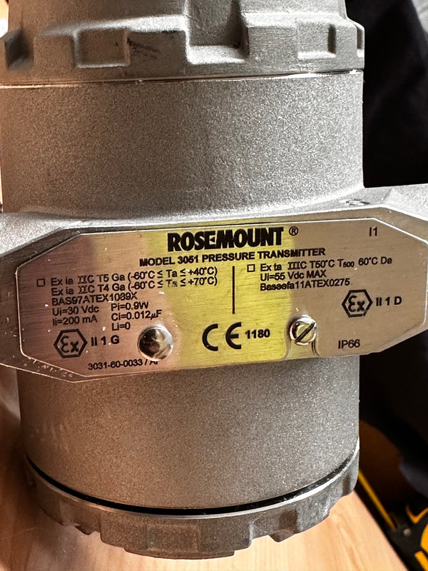 EMERSON ROSEMOUNT In-Line Pressure Transmitter 3051 TG3AB21KB4I1M6P1Q4Q8S5