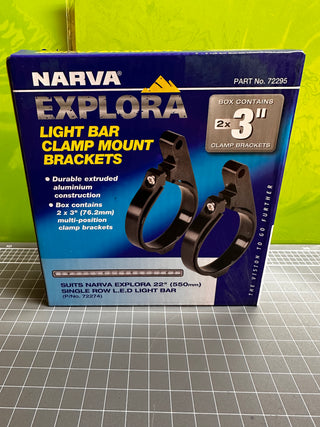 NARVA 72295 3" Bullbar Tube Mount/ Light Bar Clamp Mount Brackets