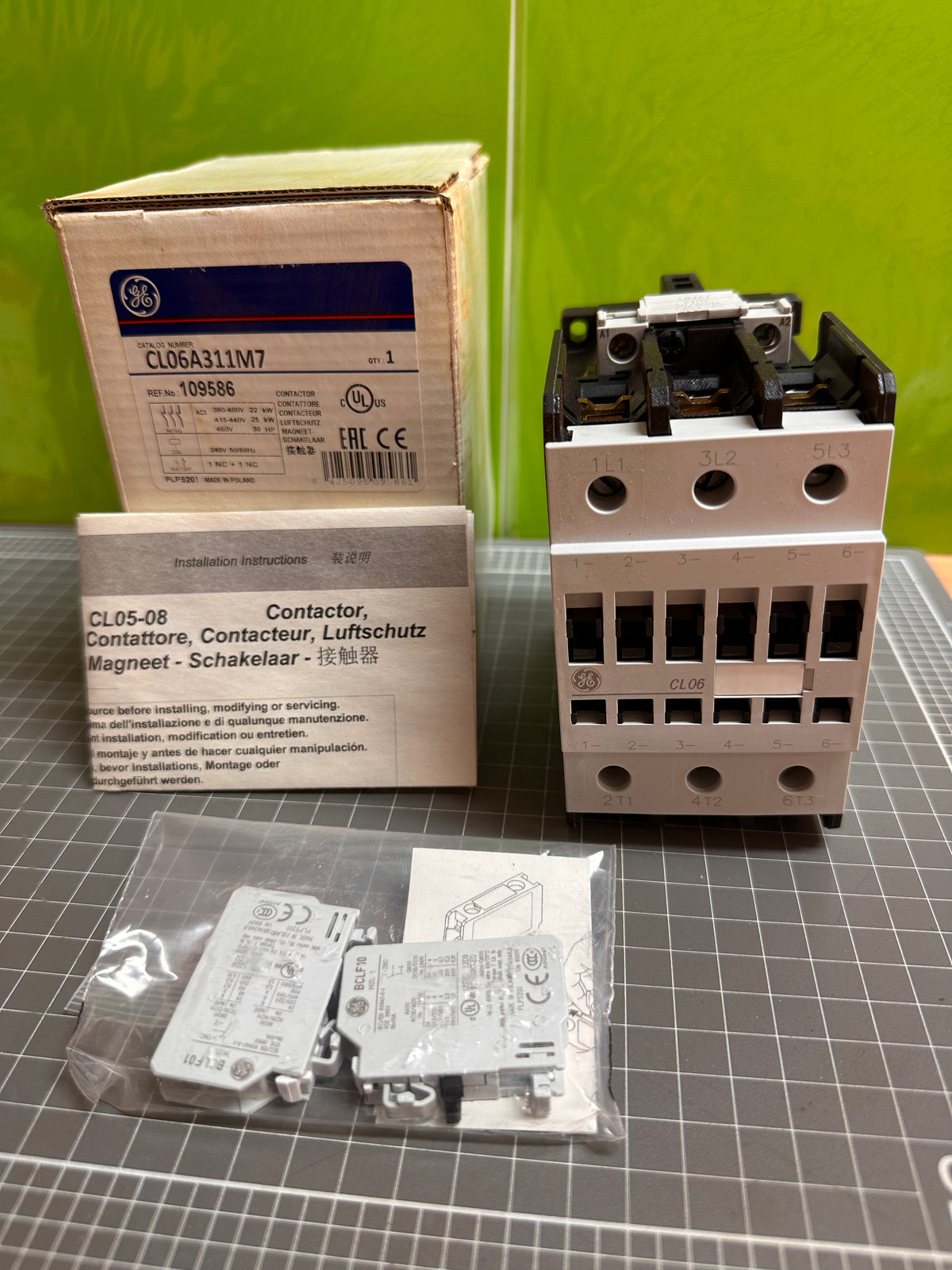 GE CL06A311M7 3-Pole Contactor - 240V AC Coil