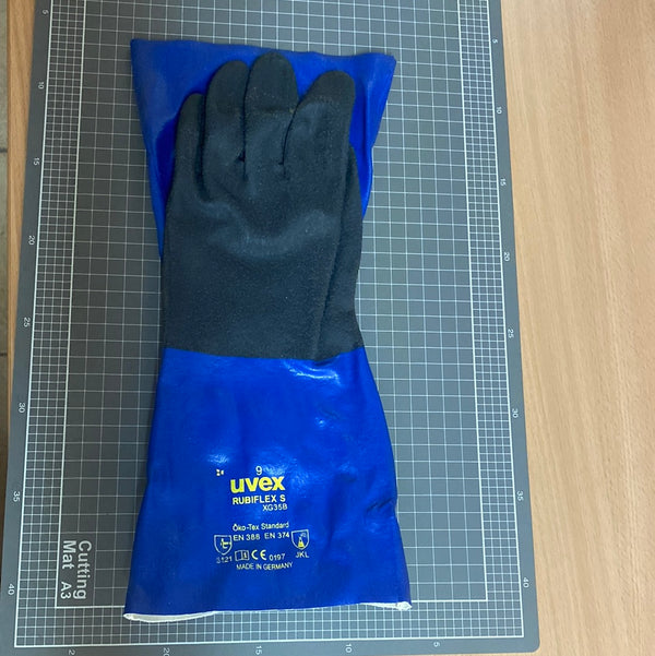 UVEX Rubiflex S XG35B Chemical Protection Gloves ( Size 9)