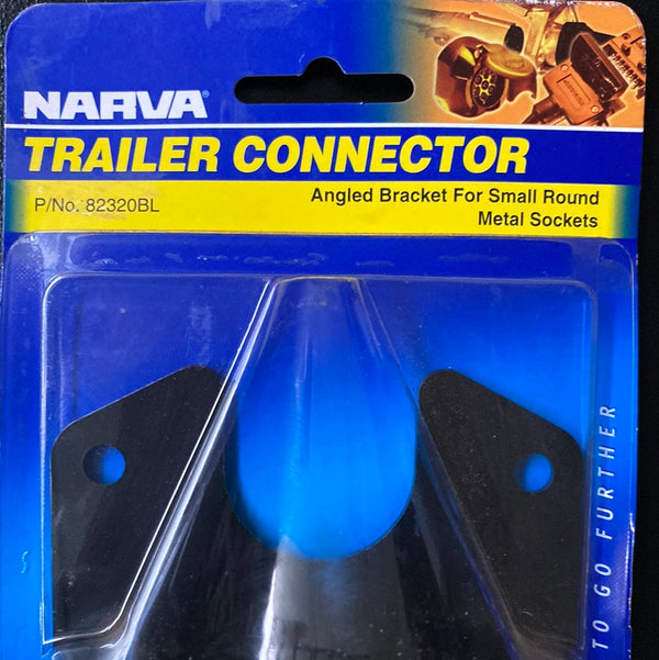NARVA 82320BL Angled Trailer Socket Mounting Bracket for Small Round Metal Sockets