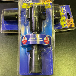 Narva 82255BL 7 Pin Large Round Socket Trailer to Car Adapter, 5 Pin Large Round Plug on Trailer