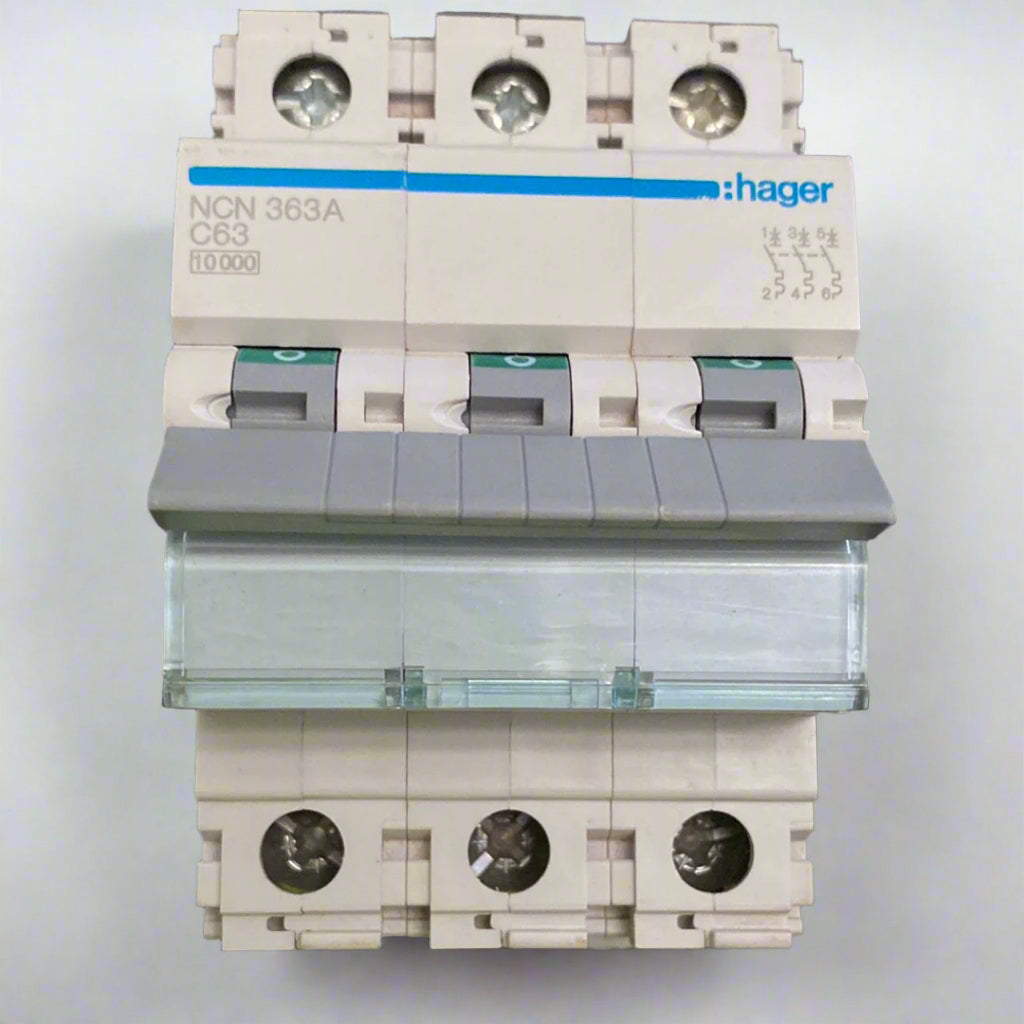 Hager NCN363A C-63A 3 Pole Miniature Circuit Breaker