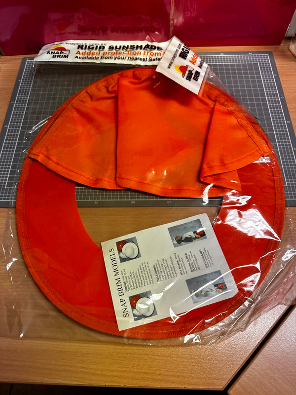 Snap Brim SBSTDORG Safety Helmet All Weather Protection, Orange with Neck Flap