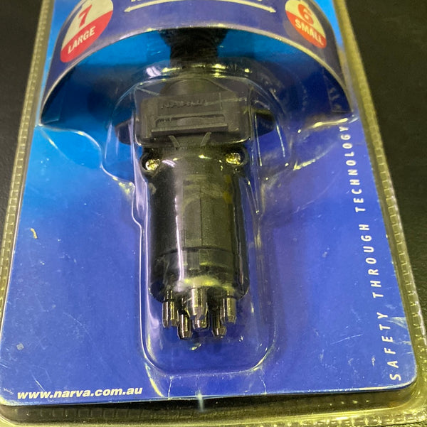 NARVA 82270BL 7 Pin Large Round Socket on Car to 6 Pin Small Round Plug on Trailer