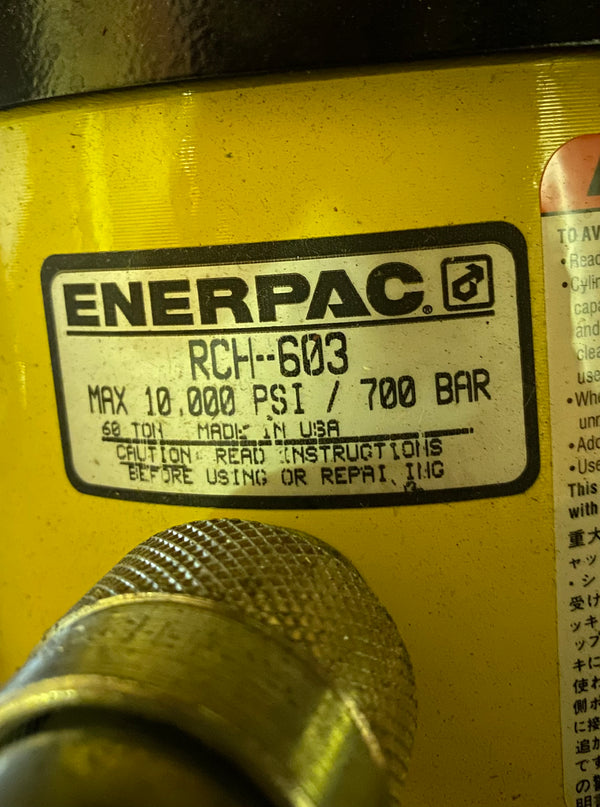 ENERPAC RCH-603 HOLLOW PLUNGER HYDRAULIC CYLINDER