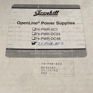 GRAYHILL 74-PWR-AC3 AC/DC Power Supply