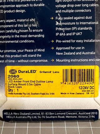 HELLA 2060 DuraLED Front End Outline Lamp (Amber)