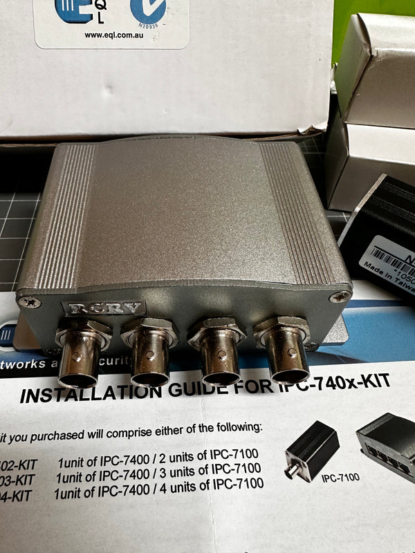EQL 4 Port IP Over Coax Converter IPC-740x-KIT  (IPC-7404-kit)