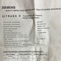 SIEMENS SITRANS DS III PROFIBUS SERIES 7MF4134-1CA70-ZAF7-Z