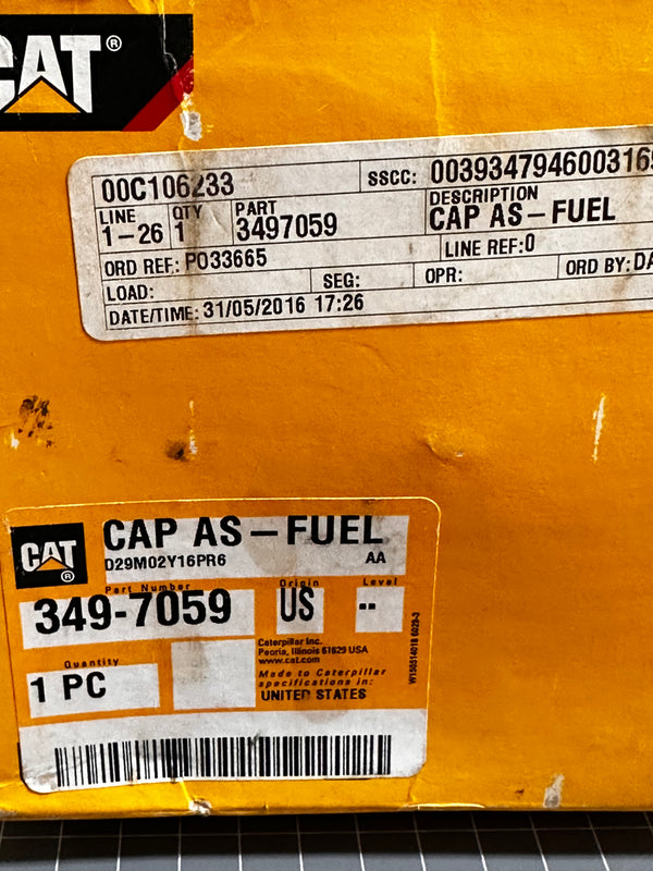 CAT 349-7059 Cap Assy-Fuel