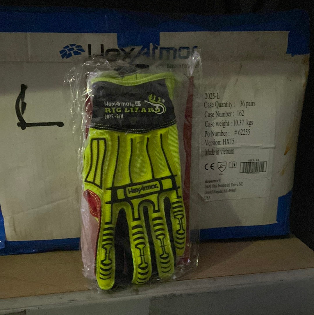 HexArmor RigLizard 2025 Gloves, Large — Case of 36
