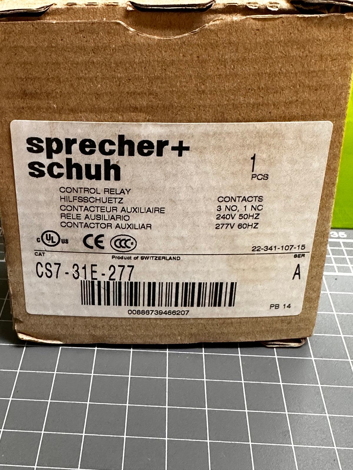 Sprecher + Schuh CS7-31E-277 Control Relay, 3NO / 1NC