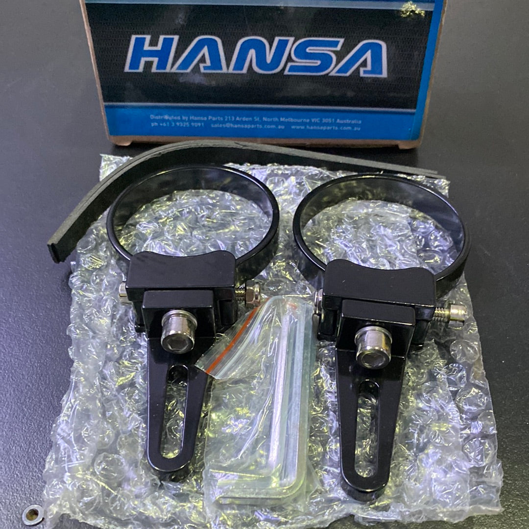 Hansa SG64B Black Aluminium Mounting Brackets, 64 mm, Pair