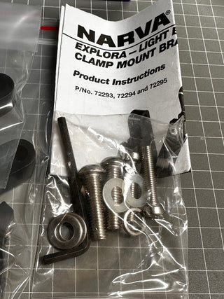 NARVA 72294 2.5" Bull Bar Tube Mount Bracket for Single Row Light Bar