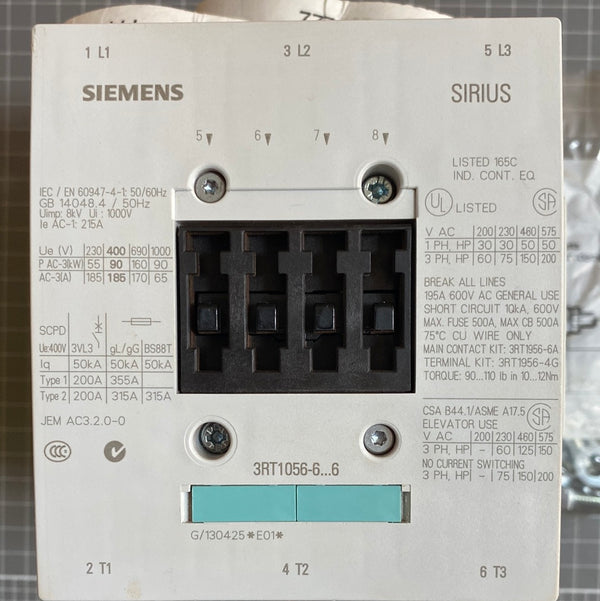 SIEMENS SIRIUS 3RT1054-6LA06 Contactor