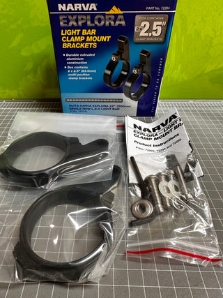 NARVA 72294 2.5" Bull Bar Tube Mount Bracket for Single Row Light Bar