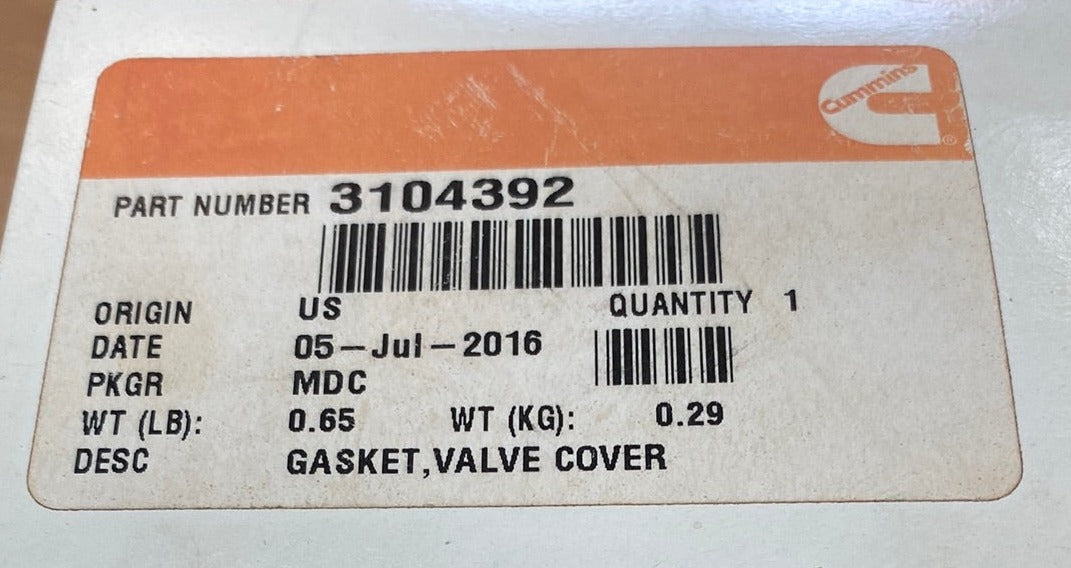 Cummins 3104392 Valve Cover Gasket